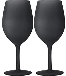 BRUNNER 0830184N.C1M 2Pcs Shatterproof Goblets Set, Wineglass Blacksatin, 60 Cl, Black