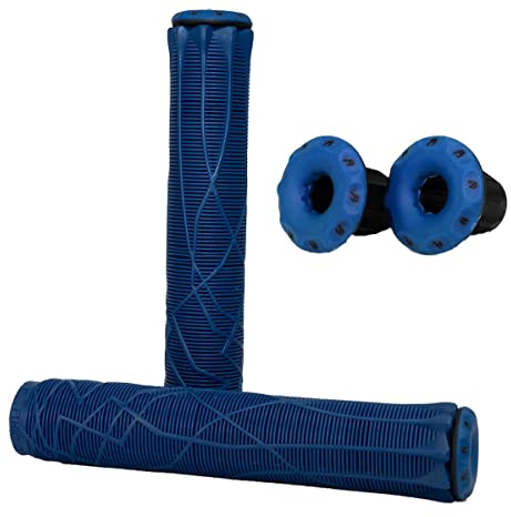 Ethic DTC Stunt-Scooter Griffe 150mm & 160mm Länge I Mit barends I Trick I Tret I Kinder I Freestyle I Roller I Grips I Lenkergriff I BMX I MTB I Fahrrad I (Blau, V1)