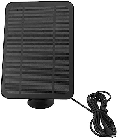 Panneau Solaire Extérieur, Support Réglable à 360 Degrés Facile à Installer Chargeur Solaire 4W 5V pour Caméra de sécurité (Noir)