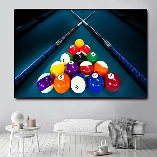 Nordic Modular Sports Billard Pool Sticks Leinwand Malerei Poster und Drucke Wandkunst Bilder Wohnzimmer Home Decor 50 x 70 cm rahmenlos