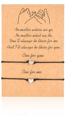 COACOM 2 geflochtene Herzarmbänder, Partytütenfüller, verstellbare Paararmbänder, einfacher personalisierter Schmuck, Freundschaftsarmband-Set, geeignet für Geburtstage und Valentinstag