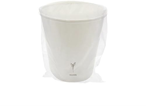 MAQA 100uds Vasos de Cartón 200ml, Vasos Desechables Reciclables, Vasos de Papel Blanco Envueltos Individualmente