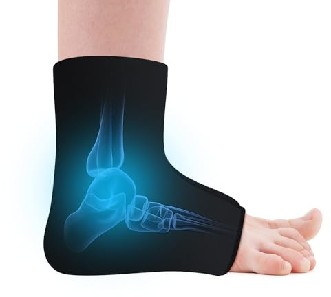 Knöchel-Kühlpackung für Schwellungen, Wiederverwendbares Gel-Kühlpack für heiße und kalte Therapien, Kälte-Therapie-Kompressionshülle für Achillessehnenentzündung, Schmerzende Füße, Fuß und Ferse (XL)