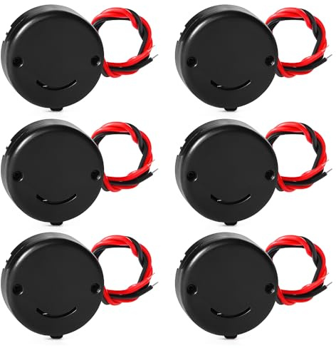 KUOQIY 6 Stücke 2 x 3V CR2032-Knopfzelle Knopfbatterie Halter, CR2032 Rund Batteriehalter Draht Kabel Typ mit Schalter, Knopf Batterie Halter knopfzelle Schalter, Druckschalter, Schwarz