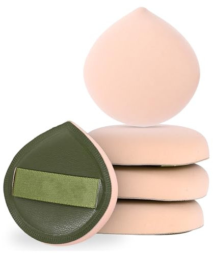 ZEYIYER 5PCS Makeup Sponges, Foundation and Setting Powder Puff Cushion, Teardrop Design Latex Free Blender for Concealer, Beauty Tool (Green)