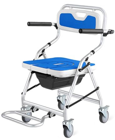Silla de Ducha Plegable Silla de Ducha Plegable de Aluminio Liviana, Silla de bañera Plegable con reposabrazos y Respaldo para Personas Mayores y discapacitadas