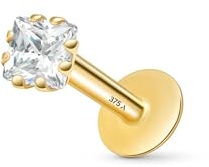 Amberta 9 Karat Gold Ohranhänger | 16G Helix & Tragus Piercings | 1,2 mm und Conch Piercings 6 mm in Gold