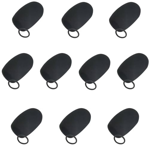 Heletul Aviation Headset Noise Cancelling Mic Cover For David Clark and Pilot Headphones, Flight Helmet Microphone Foam Cover, Comtac Windscreen Replacement, Boom Mic Windscreen Sock Flight (10Pack)