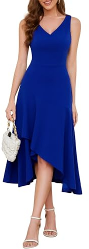 Aupuls Aline Formal Wedding Guest Dress Cocktail Dresses G007N RoyalBlue XL