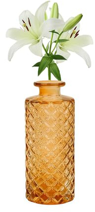 Vaso in vetro ambrato per boccioli di diamante, mini vaso per fiori, bottiglia decorativa vintage per centrotavola, decorazione da tavolo, ricevimento di nozze, decorazione per la casa
