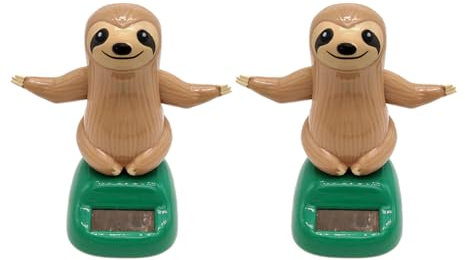 Uposao 2Pcs Car Dashboard Dancer Bobble Heads Toy Decoration, Solar Nodder Sloth Dancing Toy Nodding Animal Figures Statue Cartoon Solar Powered Car Dashboard Decoration