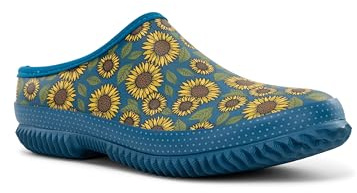 Western Chief Womens Waterproof Clog with Neoprene Lining and Rubber Outsole - Perfect for Garden and Outdoor Wear, Sunflower, 8