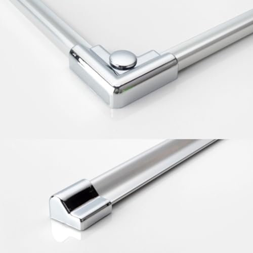 WITEN&NOCK Juego de listones de aluminio para ducha, juego de topes y conectores de esquina, cabina de ducha recta, deflector de agua, longitud 100 cm, cromo