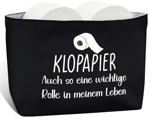 Xuniea Toilettenpapier Aufbewahrung, 37 x 12 x 19 cm, Schwarz | Toilettenpapier Aufbewahrungsbeutel, Witzige Klopapier Aufbewahrung, Lustige Badezimmer Klo Bad Deko, Platzsparend
