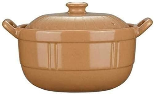 KUOYTT Cacerola de Barro para Cocinar Cazuela de Barro Cazuela de Terracota Cazuela de Cerámica Cacerola de Cerámica-Capacidad 2L