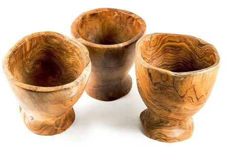 Hohe Holz-Vase Mina 20 cm Holz-Schale Handarbeit Wurzelholz