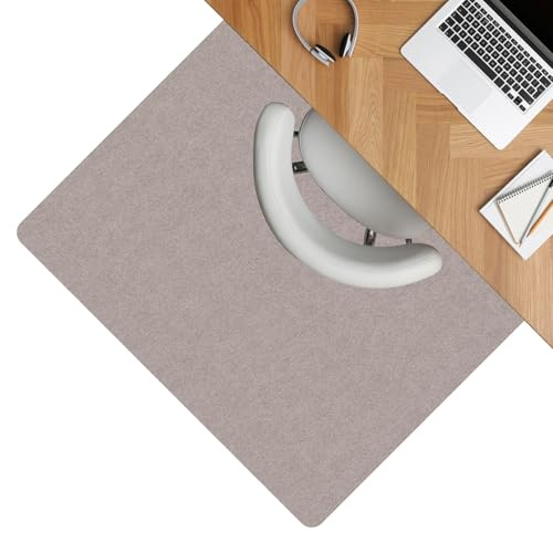 ANRO Bodenschutzmatte Bürostuhl Unterlage Schreibtischstuhl Unterlage Bürostuhl Teppich rutschfeste Bodenmatte für Parkett und Hartböden selbsthaftend Nemesis 90x120cm Beige