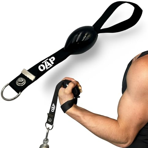 OAP Armwrestling Pronator Egg, Handtrainer Ball, Unterarmtrainer, 100% Made in Germany, Handgelenkball, Kompatibel mit Kabelzug, Widerstandsbänder, Loading pin, für Home Gym/ Fitnessstudio, schwarz
