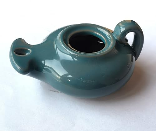 Handmade Clay Oil Lamp – Antique-Style Biblical Prayer Lantern, Christian Gift & Home Decor (Glossy Celadon Green)