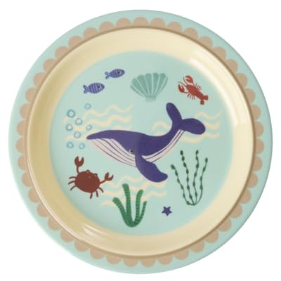 Rice Melamin Kinderteller Teller - Blau - Ocean Print