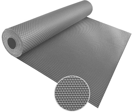 Revêtement de sol en PVC Hexagon - 120 x 500 cm - Tapis en caoutchouc de 2 mm d'épaisseur - Tapis antidérapant en caoutchouc - Vendu au mètre - Utilisation universelle - Antidérapant, amortissant et