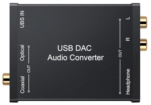 Koolenry USB Audio Converter Digital Coaxial Optical Interface- 3.5mm Headphone Jack& Stereo Output, for PC Sound Card Adapter