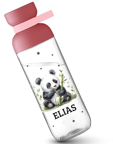 Kinder Trinkflasche Mepal Flasche - Schulkind Geschenk süßer Panda Bär mit Name personalisiert I Panda Geschenk Pandabären I Pandageschenke Einschulung - 700 ml - Rosa - pandabär
