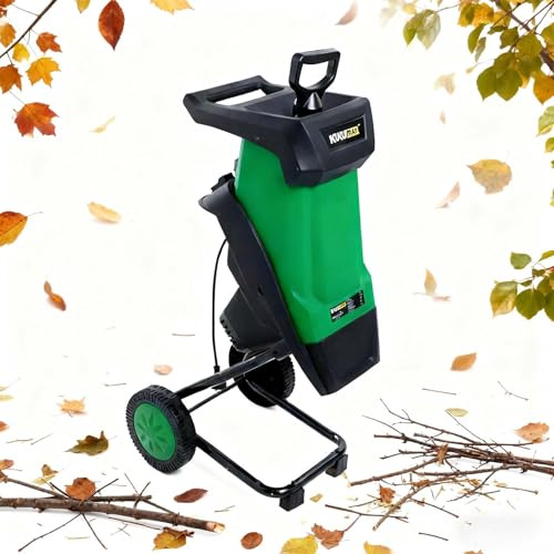 Trituradora Eléctrica De Jardín 2400W Con Bolsa De 50L, Motor 4500RPM Y Corte De 40mm, Biotrituradora Silenciosa Con Ruedas Para Hojas, Ramas Y Mantenimiento Completo Del Hogar
