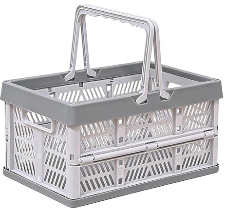 Peelanmall Klappbox 16L Mit Griff Faltbar 38,5 x 25 x 20 cm | 16L Klappbox faltbar mit Griff, stabil und platzsparend, ideal für Küche, Bad, Büro und Schlafzimmer