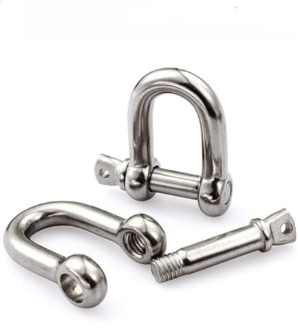 Manille en arc en acier inoxydable, Manille de gréement en D robuste acier inoxydable, argent M4-M16, paquet 24(M14(1pcs))