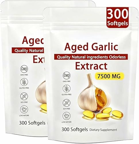 Extrakt av lagrad vitlök – 300 kapslar à 7500 mg, luktfri ekologisk vitlök ,2pcs