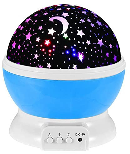 Star Night Light Proiettore LED Romantico per Bambini, Luce Notturna con Ricarica USB per Casa, Aula, Plastica Metallo 5,3 X 5,3 X,1 Pollici (Luce notturna colorata)
