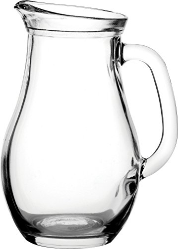 Utopia Bistro Jugs 1 Litre/35.25 oz (Pack of 6), Clear Glass, Cocktail Pitcher, Juice Jug, Water Jug, Soft Drink Pitcher, Professional & Home Use, E069