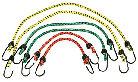 Meister Gepäckspanner-Set 6-teilig - 3 Längen: 30 cm, 45 cm & 60 cm - Stahlhaken mit PVC-Überzug - Dehnbar & reißfest - Für Ladesicherungen aller Art / Spanngummi mit 2 Haken / Expander / 8638100