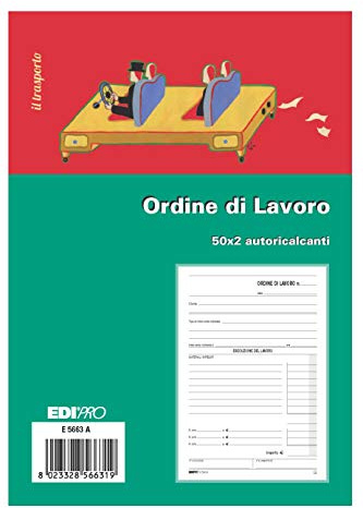 EDIPRO - E5663A - Blocco ordine di lavoro (interventi a domicilio) 50x2 autoricalcante f.to 22x14,8