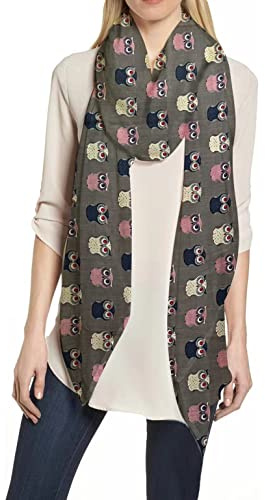 Lina & Lily Damen Schal Tuch mit Eulenmuster