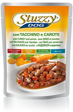 Stuzzy Dog Truthahn & Karotten, Hundefutter nass in Soße, 24 Beutel x 100 g