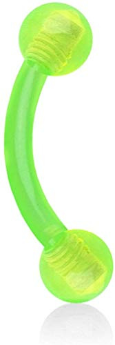 viva-adorno Piercing Banane Augenbrauenpiercing Kunststoff Acryl Kugeln Größen Z306
