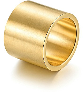 Daesar Anneau Acier Inoxydable Homme Bague Argent Anneau Anneaux Punk Or Poli Ronds Amitié Gothique Bague en Or Taille 64