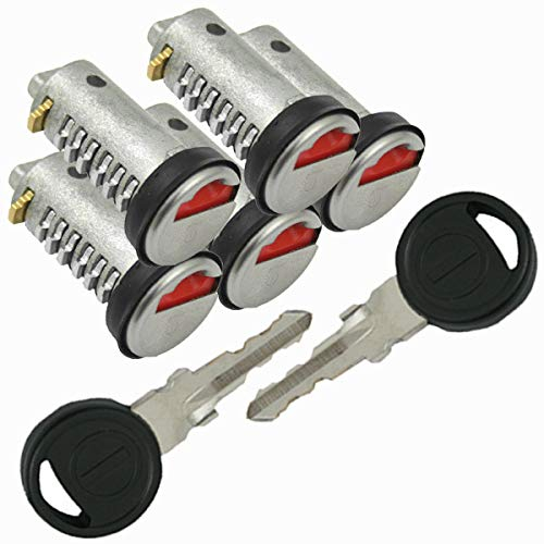 pro-Styling STS/ZADI - Cerradura de cilindro para caravana, barco, 5 unidades, color rojo