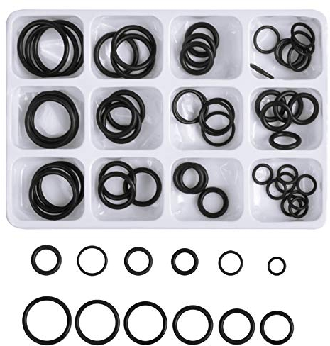 AvoDovA Gummi O-Ring Dichtungsring Set, 12 Größen, 50 Stück Schwarz, 7mm-22mm, HNBR O Ring Dichtung