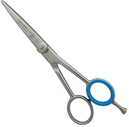 Tijeras de Peluquero Profesionales en Acero Inoxidable con Rabillo Reposa Dedo- Tenartis Professional Made in Italy (14 cm)