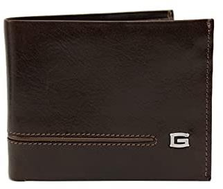 GIUDI ® Geldbörse Herren, Wiener Schachtel, Rindsleder, Mittel-Groß (Dunkelbraun/Sumpf)