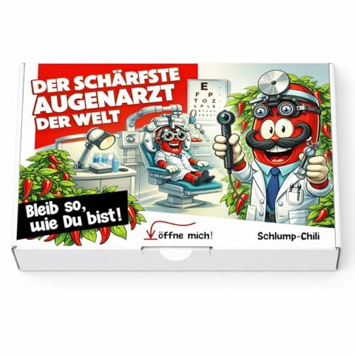 Schlump-Chili⎥Der schärfste Augenarzt der Welt - Ein witziges Geschenk Set für Mediziner! Geschenkidee für Doktoren z.B. zum Geburtstag, Weihnachten oder als kleines Dankeschön