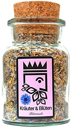 Blütensalz mit Ringelblumenblüten, Rosenblüten, Kornblumenblüten - Original von KräuterGott