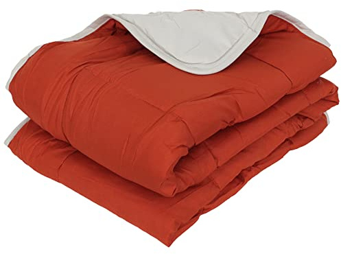 Linnea Piumino estivo 240 x 220 cm Cocoon Bicolore Zenzero e Galet Coperta imbottitura in fibra di poliestere, 200 g/m2