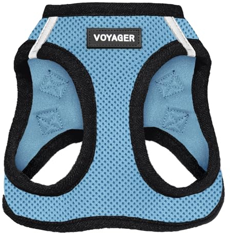Step-in Air by Best Pet Supplies Voyager hundsele - andningsbar hundsele för små och medelstora hundar, blå/svart kant, storlek M - bröst 40–45 cm