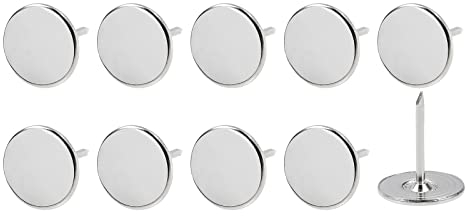 METALLIXITY Tappezzeria Chiodo Punta (16x20x1.4mm) 25pz, Ferma Piatta Testa Spingi Perni - per Casa Edilizia, Casa Cucina Mobili, Argento Tono