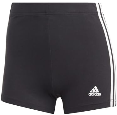 Adidas Damen Essentials 3-Stripes Single Jersey Booty Shorts, Black/White, XS