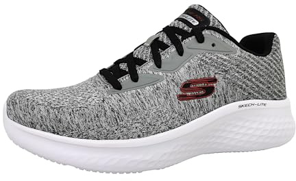 Skechers Skech-Lite PRO Faregrove - Scarpe da Ginnastica da Uomo, Grigio Circolare Maglia Sintetico Rosso Trim, 41 EU